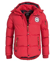 Herren Winter Steppjacke Parka Verveine Kapuze red M