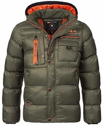 Herren Stepp Winterjacke Citernier Kapuze Khaki L
