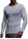 Leif Nelson Herren Strick-Pullover Rundhals-Ausschnitt Slim Fit Winter Sommer Moderner schwarzer Männer Pulli Sweatshirt Langarm Crew Neck Hoodie-Wollpullover LN20723 Grau Medium