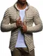 Leif Nelson Herren Hoodie Strickjacke Kapuzenpullover Jacke Hoody Sweatjacke Zipper Sweatshirt Longsleeve LN20724; Größe M, Beige