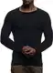 LEIF NELSON Herren Strickpullover Basic Rundhals Crew Neck Sweatshirt Langarm Sweater Feinstrick LN20729, Größe M, Schwarz