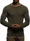 LEIF NELSON Herren Strickpullover Basic Rundhals Crew Neck Sweatshirt Langarm Sweater Feinstrick LN20729, Größe M, Khaki