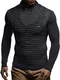 Leif Nelson Herren Strickpullover Schwarz XL Reißverschluss - Dünner Männer Strick Pullover Winter & Sommer - Cooler Männer Pullover Schalkragen