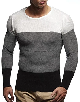 Leif Nelson Herren Strickpullover Rundhals Slim Fit LN1660 Schwarz Leif Nelson Herren Strickpullover Rundhals Slim Fit LN1660 Schwarz