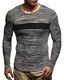 Leif Nelson Herren dünner Strick-Pullover Rundhals-Ausschnitt Slim Fit Winter Sommer Moderner Männer Winterpullover Wollpullover Langarm Crew Neck Feinstrick LN1660 Schwarz-Ecru Medium