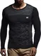 Leif Nelson Herren dünner Strick-Pullover Rundhals-Ausschnitt Slim Fit Winter Sommer Moderner Männer Winterpullover Wollpullover Langarm Crew Neck Feinstrick LN1645 Schwarz Medium
