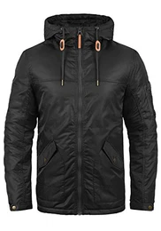 Mandeville Herren Übergangsjacke Herrenjacke Jacke mit Kapuze, Größe:L, Farbe:Black