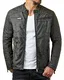 Redbridge Herren Jacke Kunst Leder Biker Geteppt M6013, Größe:S, Farbe:Camouflage