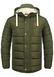 Blend Frederic Herren Winter Jacke Steppjacke Lange Winterjacke mit Stehkragen und Abnehmbarer Kapuze Ivy Green (77086)