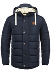 Blend Frederic Herren Winter Jacke Steppjacke Lange Winterjacke mit Stehkragen und Abnehmbarer Kapuze Navy (70230)
