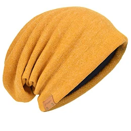 Übergroße Herren Strickmütze Baggy Slouchy Schädel-Kappe Mütze B011s (010b-Ingwer)
