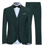 Allthemen Anzug Herren Slim Fit 3 Teilig 3-Teilig Sakko Hose Weste für Business Hochzeit Grün