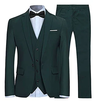 Allthemen Anzug Herren Slim Fit 3 Teilig 3-Teilig Sakko Hose Weste für Business Hochzeit Grün Allthemen Anzug Herren Slim Fit 3 Teilig 3-Teilig Sakko Hose Weste für Business Hochzeit Grün