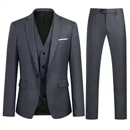 Anzug Herren 3-Teillig mit Muster Hochzeit Party Schalkragen Formell Business Smoking Blazer und Hose