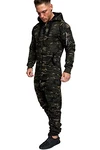 Amaci&Sons Herren Overall Jumpsuit Jogging Cargo-Style Onesie Trainingsanzug Camouflage SACRAMENTO (3006) Camouflage/Khaki