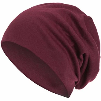style3 Warme Herbst Winter Slouch Beanie XXL Unisex Mütze Weinrot