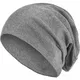 style3 Warme Herbst Winter Slouch Beanie XXL aus atmungsaktivem, feinem und leichten Jersey Unisex Mütze Wintermütze One Size, Farbe:Hellgrau