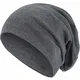 style3 Warme Herbst Winter Slouch Beanie XXL aus atmungsaktivem, feinem und leichten Jersey Unisex Mütze Wintermütze One Size, Farbe:Grau