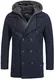 Indicode Herren Cliff Kurzmantel aus hochwertiger Wollmischung mit Stehkragen   kurzer Wollmantel moderner Herrenmantel Lange Jacke Wintermantel Zweireiher Mantel für Männer Navy M