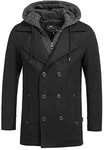 Indicode Herren Cliff Kurzmantel mit Stehkragen Mantel Black