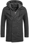 Indicode Herren Cliff Kurzmantel mit Stehkragen Charcoal Mix