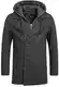 Indicode Herren Cliff Kurzmantel aus hochwertiger Wollmischung mit Stehkragen   kurzer Wollmantel moderner Herrenmantel Lange Jacke Wintermantel Zweireiher Mantel für Männer Charcoal Mix M