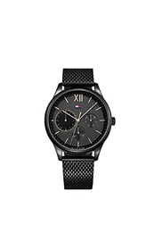 Multi Zifferblatt Quarz Uhr für Herren mit Schwarzes Edelstahlarmband - 1791420