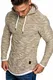 Amaci&Sons Herren 2in1 Kapuzenpullover Hoodie Sweater Pullover Sweatshirt 4013 Beige M