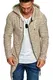 Amaci&Sons Herren Kapuzenpullover Zipper Sweatshirt Hoodie Sweatjacke Pullover 4016 Beige L