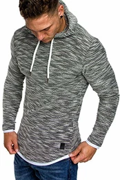 Herren 2in1 Kapuzenpullover Hoodie Sweater Pullover Sweatshirt 4013 Schwarz M