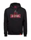ASTRA Hoodie Herzanker Unisex Größe M, Sweater in Schwarz, sportlicher Kapuzen-Pullover mit Logo-Print auf Brust & Kapuze, Pulli für Männer & Frauen