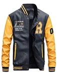 Vogstyle Herren Winterjacke Bomberjacke Fliegerjacke Freizeit Reißverschluss Jacke Mantel gelb