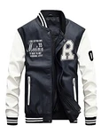 Vogstyle Herren Winterjacke Bomberjacke Fliegerjacke Freizeit Reißverschluss Jacke Mantel Weiß