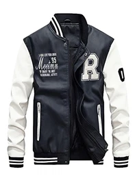 Herren Winterjacke Bomberjacke Fliegerjacke Freizeit Reißverschluss Jacken Mantel White M