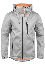 !Solid Iacopo Herren Softshell Jacke Funktionsjacke Übergangsjacke Mit Kapuze Und Fleece-Futter, Größe:M, Farbe:Light Grey Melange (8242)