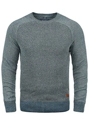 Blend Gandolf Herren Strickpullover Feinstrick Pullover Mit Rundhals (BHGandolf) Ensign Blue