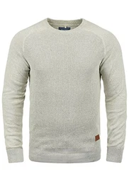 Blend Gandolf Herren Strickpullover Feinstrick Pullover Mit Rundhals Und Melierung Aus 100% Baumwolle, Größe:M, Farbe:Stone Mix (70813)