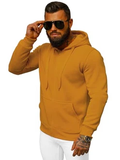 OZONEE Herren Kapuzenpullover Sweatjacke Sweatshirt Kapuzenjacke Kapuzenpulli mit Reißverschluss Langarm Hoodie Sport Style Casual Fitness Training Basic (2008) Camel