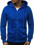 OZONEE Herren Kapuzenpullover Sweatjacke Sweatshirt Kapuzenjacke Kapuzenpulli mit Reißverschluss Langarm Hoodie Sport Style Casual Fitness Training Basic (2008) BLAU