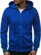 OZONEE Herren Kapuzenpullover Sweatjacke Sweatshirt Farbvarianten Kapuzenjacke Kapuzenpulli mit Reißverschluss Langarm Hoodie Sport Style Casual Fitness Training Basic J.Style 2008 BLAU L
