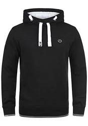 !Solid Benjamin Hood Herren Kapuzenpullover Hoodie Pullover Mit Kapuze Cross-Over-Kragen Und Fleece-Innenseite Black (P9000)