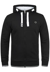 !Solid BenjaminZip Herren Sweatjacke Kapuzenjacke Hoodie Mit Kapuze Reißverschluss Und Fleece-Innenseite Schwarz (P9000)