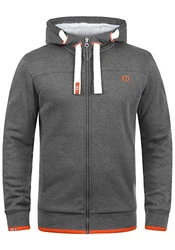 !Solid BenjaminZip Herren Sweatjacke Kapuzenjacke Hoodie Mit Kapuze Reißverschluss Und Fleece-Innenseite Grün (P8236)