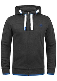 !Solid BenjaminZip Herren Sweatjacke Kapuzenjacke Hoodie Mit Kapuze Reißverschluss Und Fleece-Innenseite, Größe:M, Farbe:Dark Grey Melange (8999)
