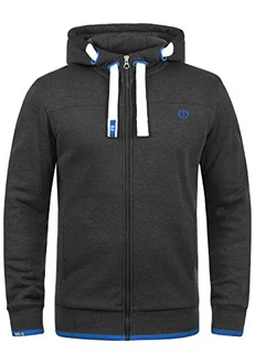 !Solid BenjaminZip Herren Sweatjacke Kapuzenjacke Hoodie Mit Kapuze Reißverschluss Und Fleece-Innenseite Dunkelgrau Melange (8999)