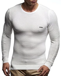 Strickpullover Herren Rundhals (Ecru, Größe M) - Dünner Männer Strick Pullover für Winter & Sommer - Coole Crewneck Männer Pullover