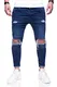 Rello & Rees Herren Destroyed Jeans Hose JN-3299 [Dunkelblau, W32/L32]