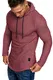 Amaci&Sons Oversize Vintage Kapuzenpullover Herren Pullover Hoodie Sweatshirt Crew-Neck 4020 Bordeaux S