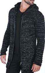 Karl's People Strickjacke mit Kapuze K-115 Schwarz (K-115)