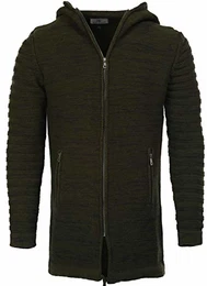Karl''''s People People Herren Strickjacke mit Kapuze K-115 M Khaki